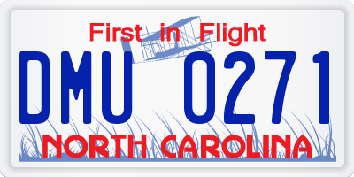 NC license plate DMU0271