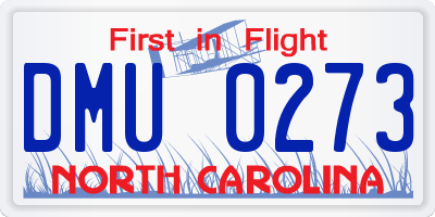 NC license plate DMU0273