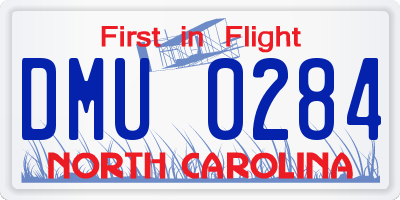 NC license plate DMU0284