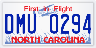 NC license plate DMU0294