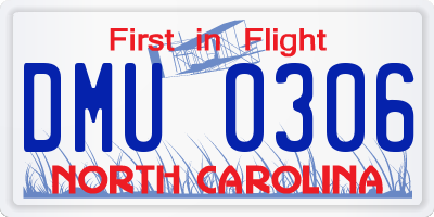 NC license plate DMU0306