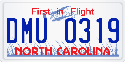 NC license plate DMU0319