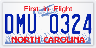 NC license plate DMU0324