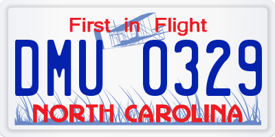 NC license plate DMU0329