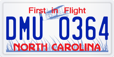 NC license plate DMU0364