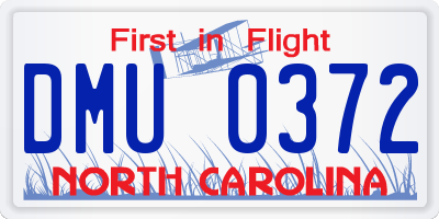 NC license plate DMU0372