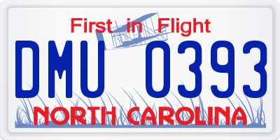NC license plate DMU0393