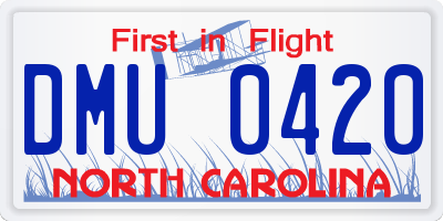 NC license plate DMU0420