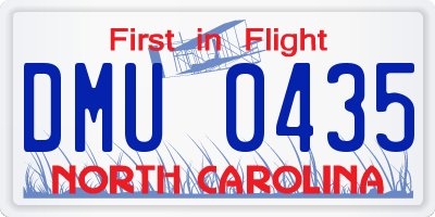 NC license plate DMU0435