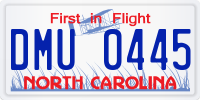 NC license plate DMU0445