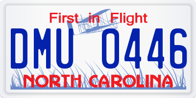 NC license plate DMU0446