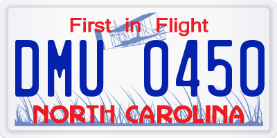 NC license plate DMU0450