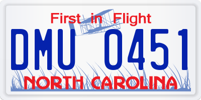 NC license plate DMU0451