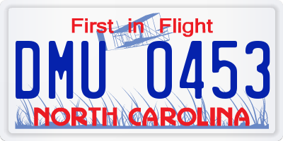 NC license plate DMU0453
