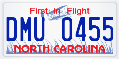 NC license plate DMU0455