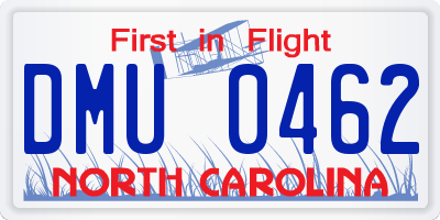 NC license plate DMU0462