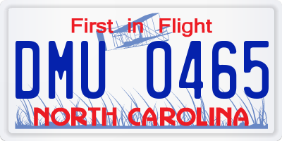NC license plate DMU0465