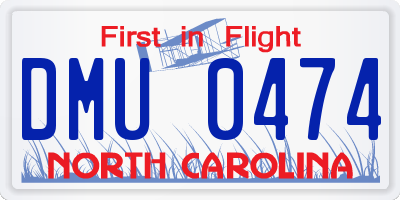 NC license plate DMU0474