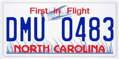 NC license plate DMU0483