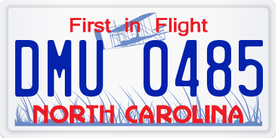 NC license plate DMU0485