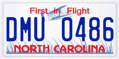 NC license plate DMU0486
