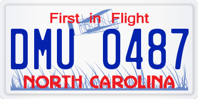 NC license plate DMU0487