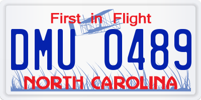 NC license plate DMU0489