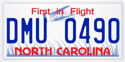 NC license plate DMU0490
