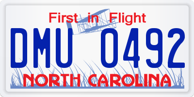 NC license plate DMU0492
