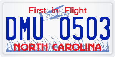 NC license plate DMU0503