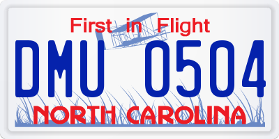 NC license plate DMU0504