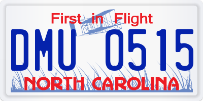 NC license plate DMU0515