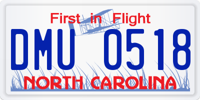 NC license plate DMU0518