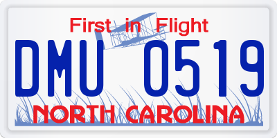 NC license plate DMU0519