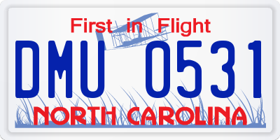 NC license plate DMU0531