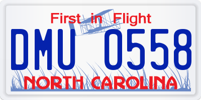 NC license plate DMU0558