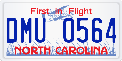 NC license plate DMU0564