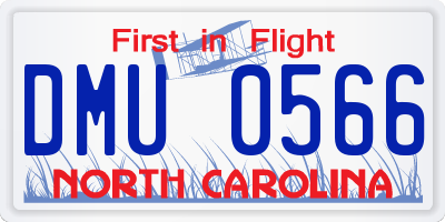 NC license plate DMU0566