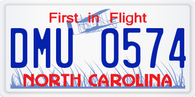 NC license plate DMU0574