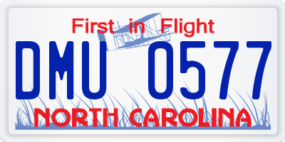 NC license plate DMU0577