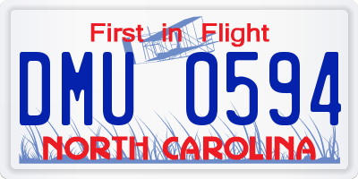 NC license plate DMU0594