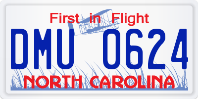 NC license plate DMU0624