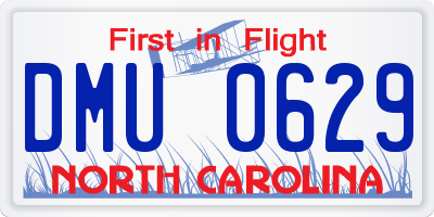 NC license plate DMU0629