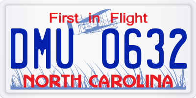 NC license plate DMU0632