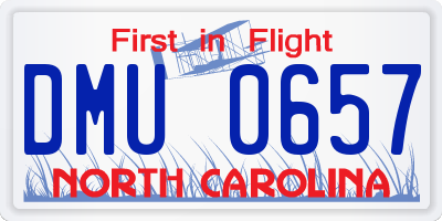 NC license plate DMU0657