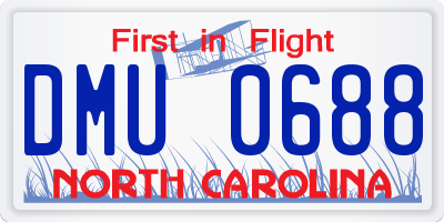 NC license plate DMU0688