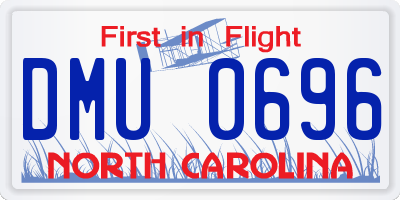 NC license plate DMU0696