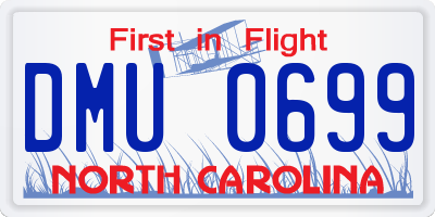 NC license plate DMU0699