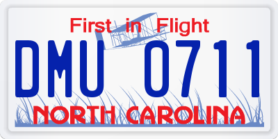 NC license plate DMU0711