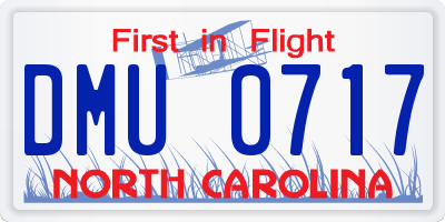 NC license plate DMU0717